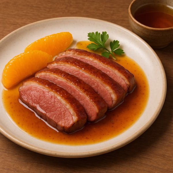 鴨のローストとオレンジソース