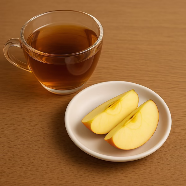 ほうじ茶とリンゴ