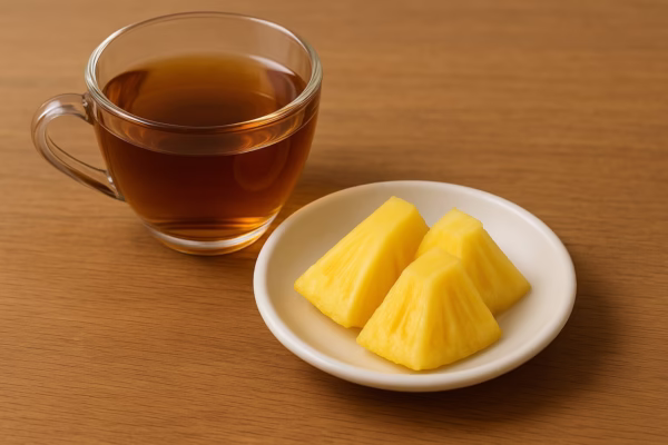 ウーロン茶とパイナップル