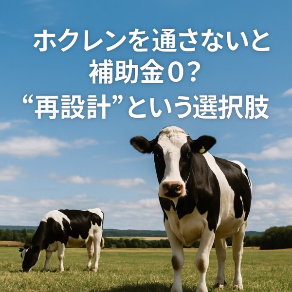 ホクレンを通さないと補助金ゼロ？酪農制度の“再設計”という選択肢
