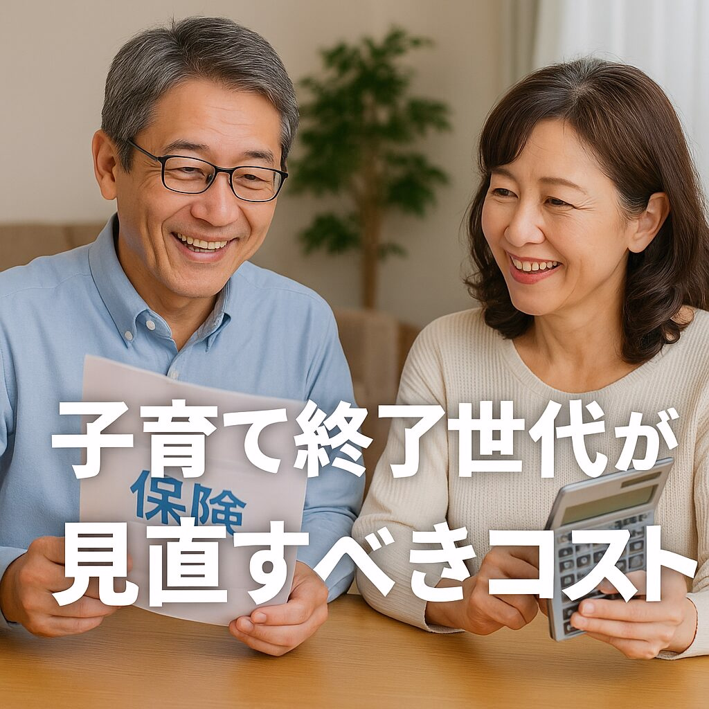 保険見直しを楽しそうに検討する50代の夫婦